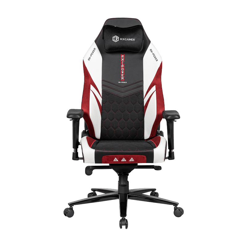 RXGAMER RX-2104R-B fekete bőr deréktámasz kivehető lábtartóval Kényelmes irodai számítógépes játékszék